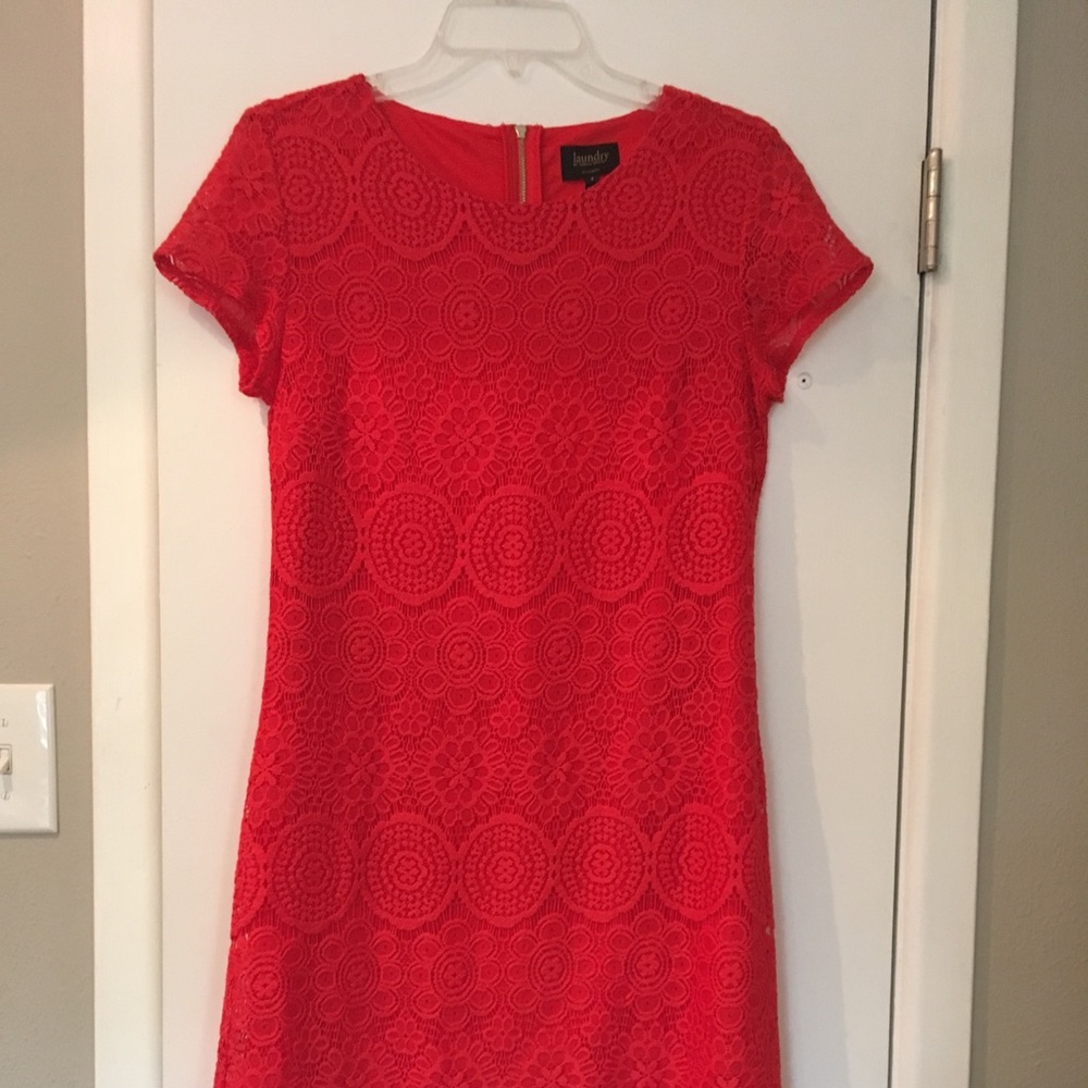 Orange/Coral Lace Dress